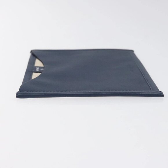 HERMES Petit Ash Pouch Leather Canvas Navy Auth - Picture 4 of 15